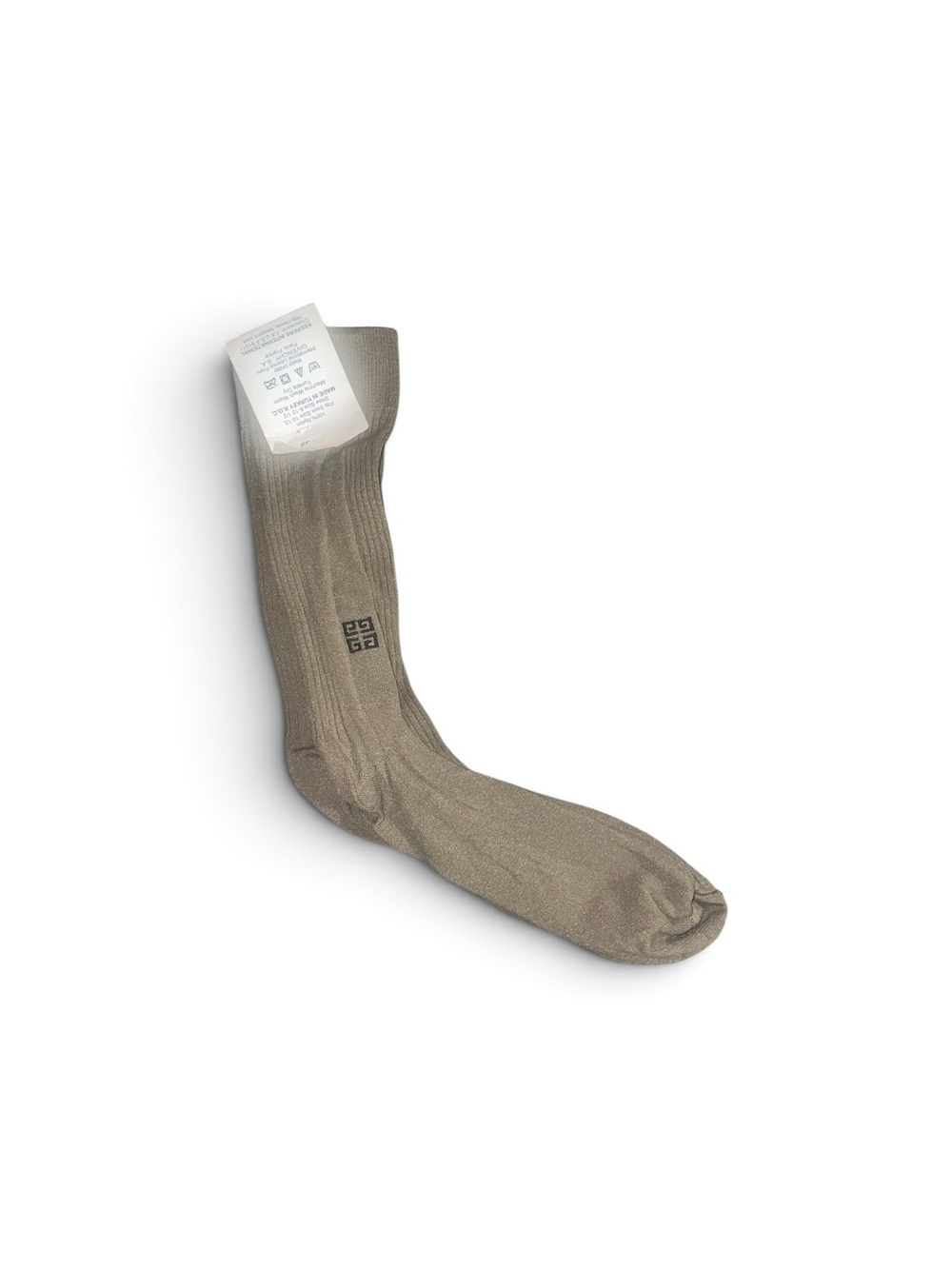 NWT Givenchy ribbed taupe-beige crew socks - Picture 4 of 4